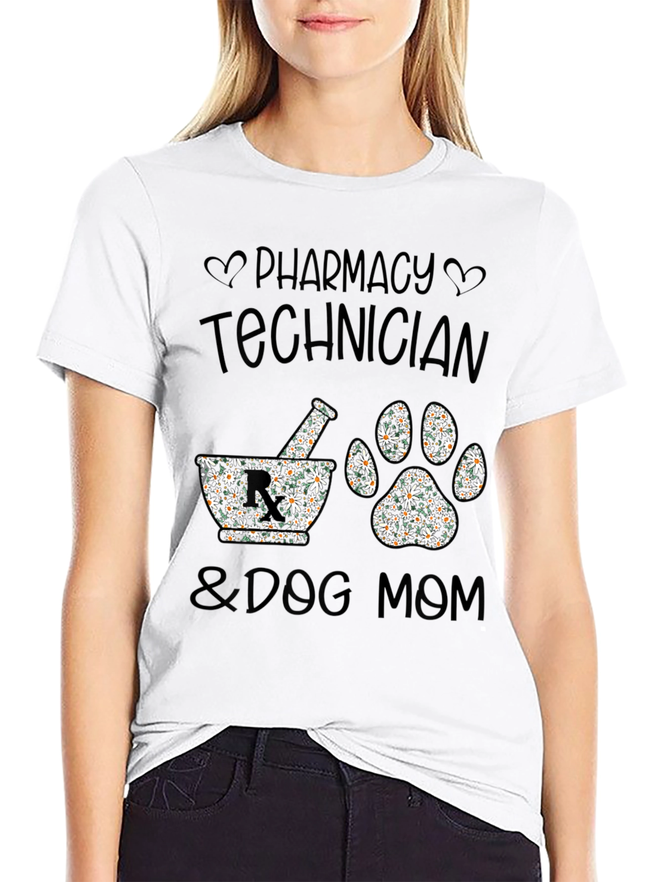 Camiseta Negra Pharmacy Technician & Dog Mom