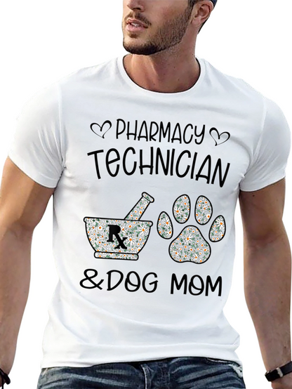 Camiseta Negra Pharmacy Technician & Dog Mom