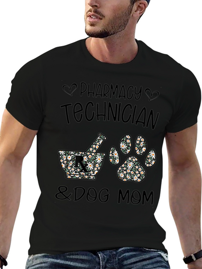 Camiseta Negra Pharmacy Technician & Dog Mom