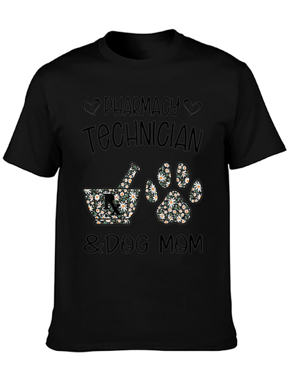 Camiseta Negra Pharmacy Technician & Dog Mom