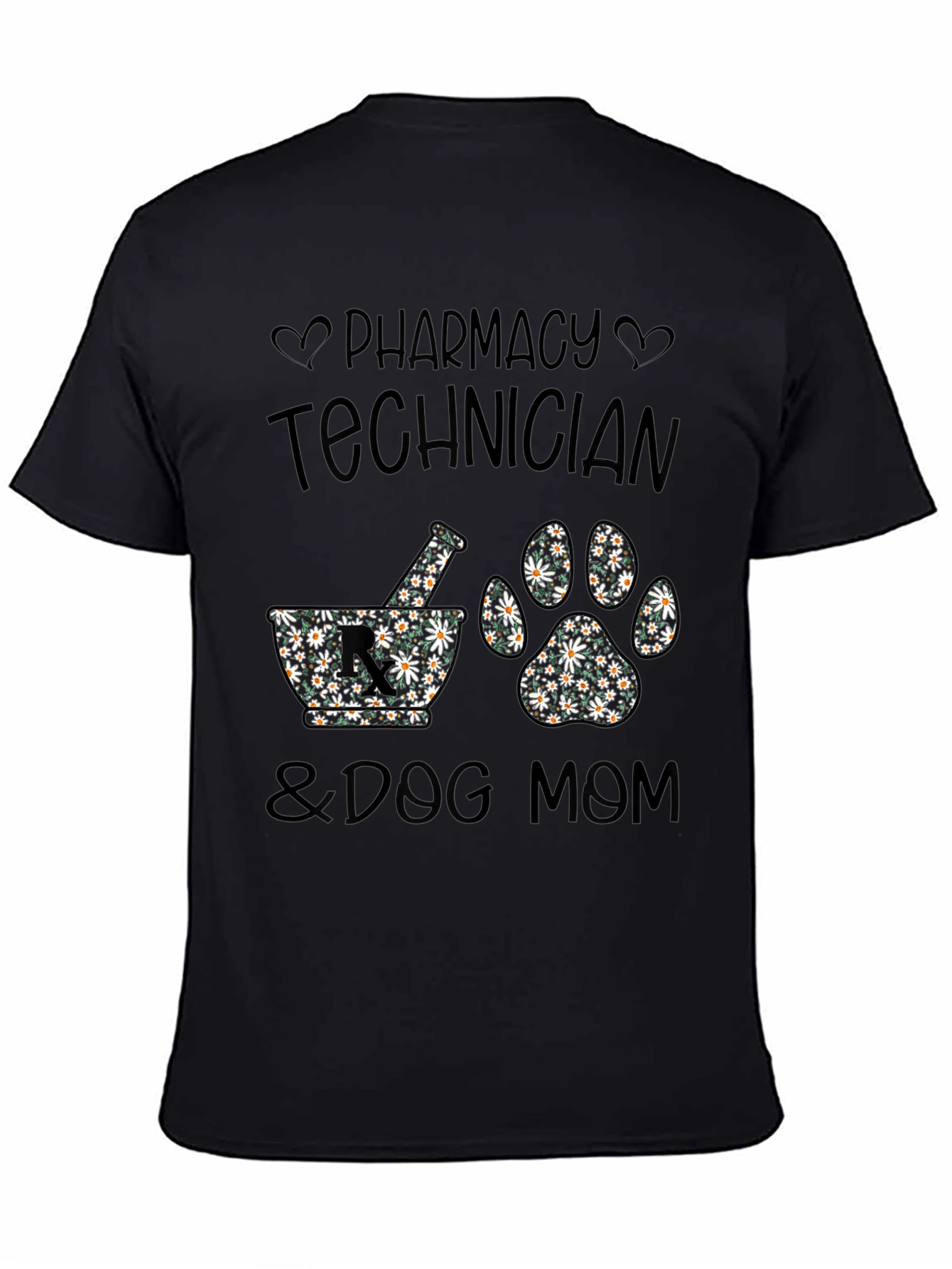 Camiseta Negra Pharmacy Technician & Dog Mom