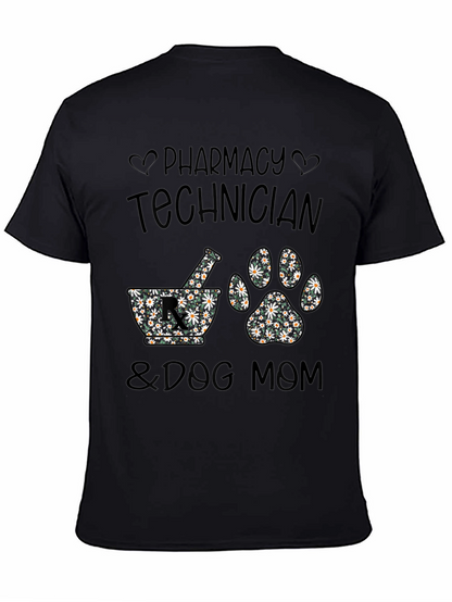 Camiseta Negra Pharmacy Technician & Dog Mom
