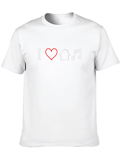 Camiseta Negra I ❤️ House Music Diseño Único