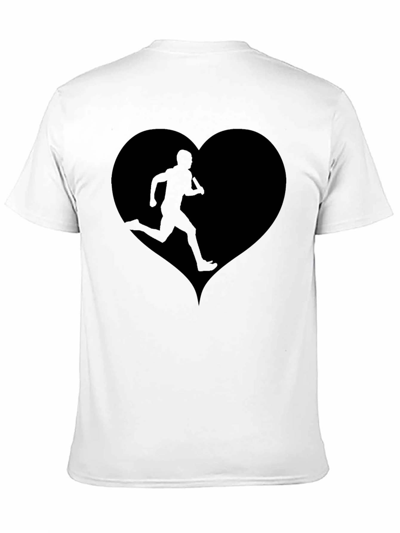 Camiseta Negra Corazón Running para Hombre