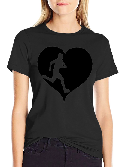 Camiseta Negra Corazón Running para Hombre
