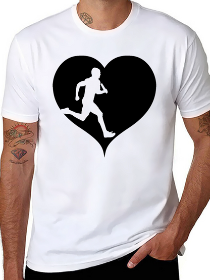 Camiseta Negra Corazón Running para Hombre