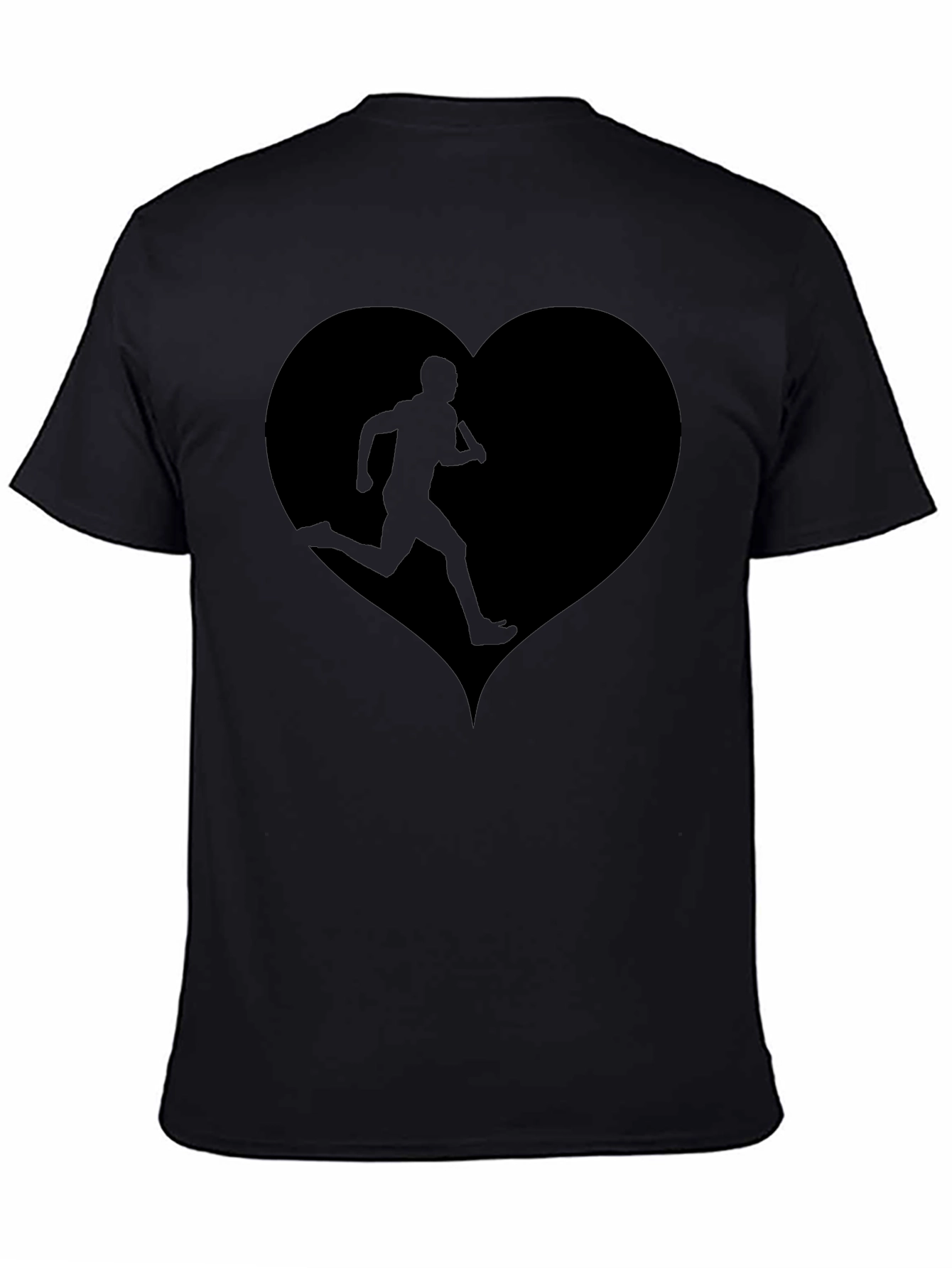 Camiseta Negra Corazón Running para Hombre