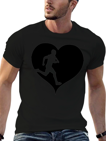 Camiseta Negra Corazón Running para Hombre