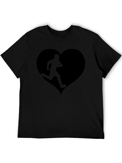Camiseta Negra Corazón Running para Hombre