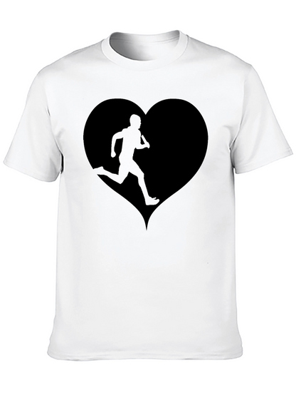 Camiseta Negra Corazón Running para Hombre