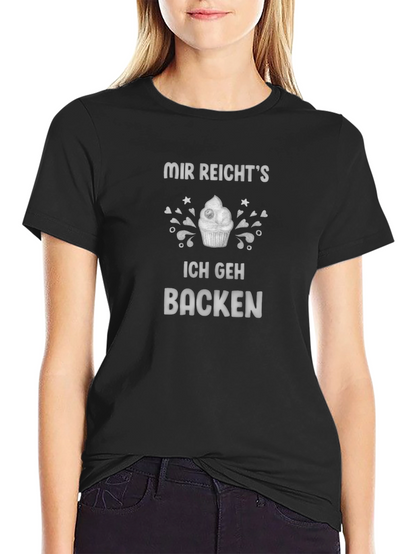 Camiseta Negra con Diseño de Repostería