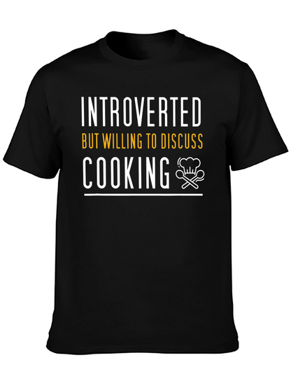 Camiseta Negra: Introvertido Pero Hablaremos de Cocina