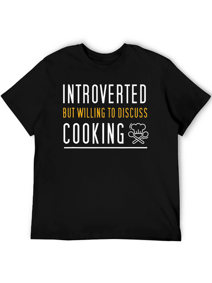 Camiseta Negra: Introvertido Pero Hablaremos de Cocina