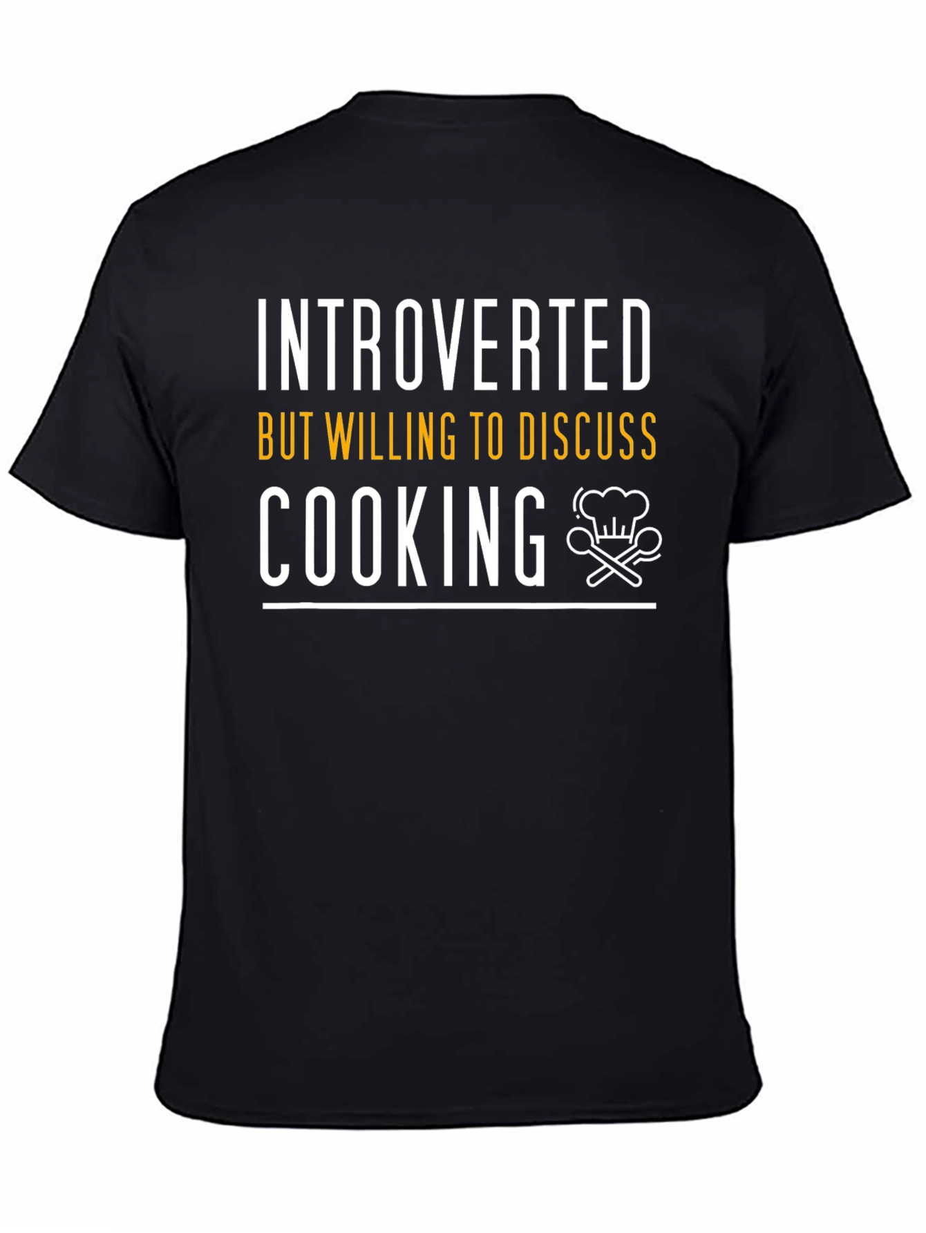 Camiseta Negra: Introvertido Pero Hablaremos de Cocina