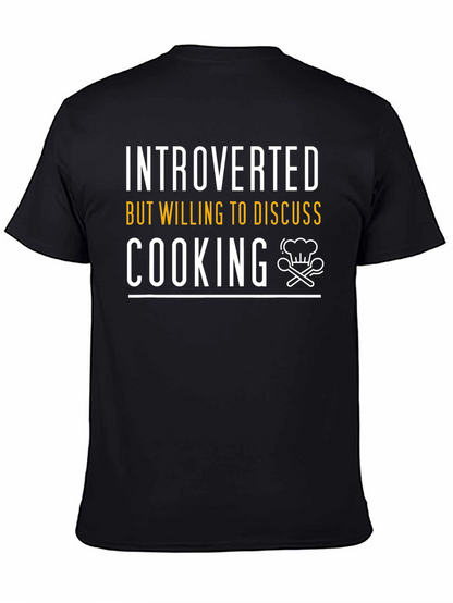 Camiseta Negra: Introvertido Pero Hablaremos de Cocina
