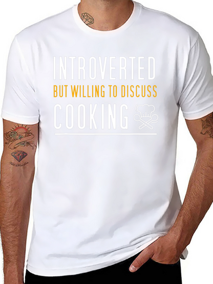 Camiseta Negra: Introvertido Pero Hablaremos de Cocina