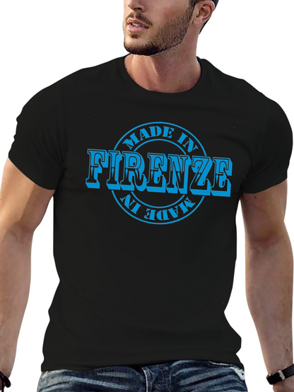Camiseta Negra Hombre - Diseño Made in Firenze
