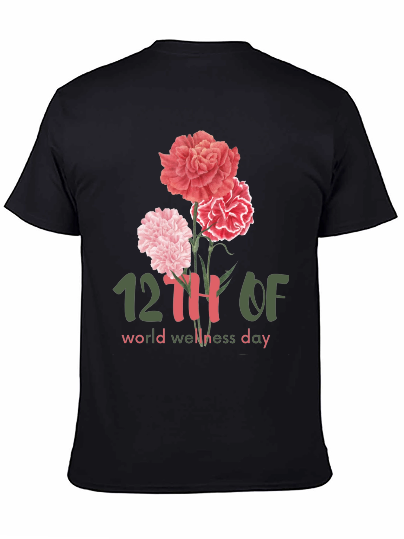 Camiseta Día Mundial del Bienestar con Flores