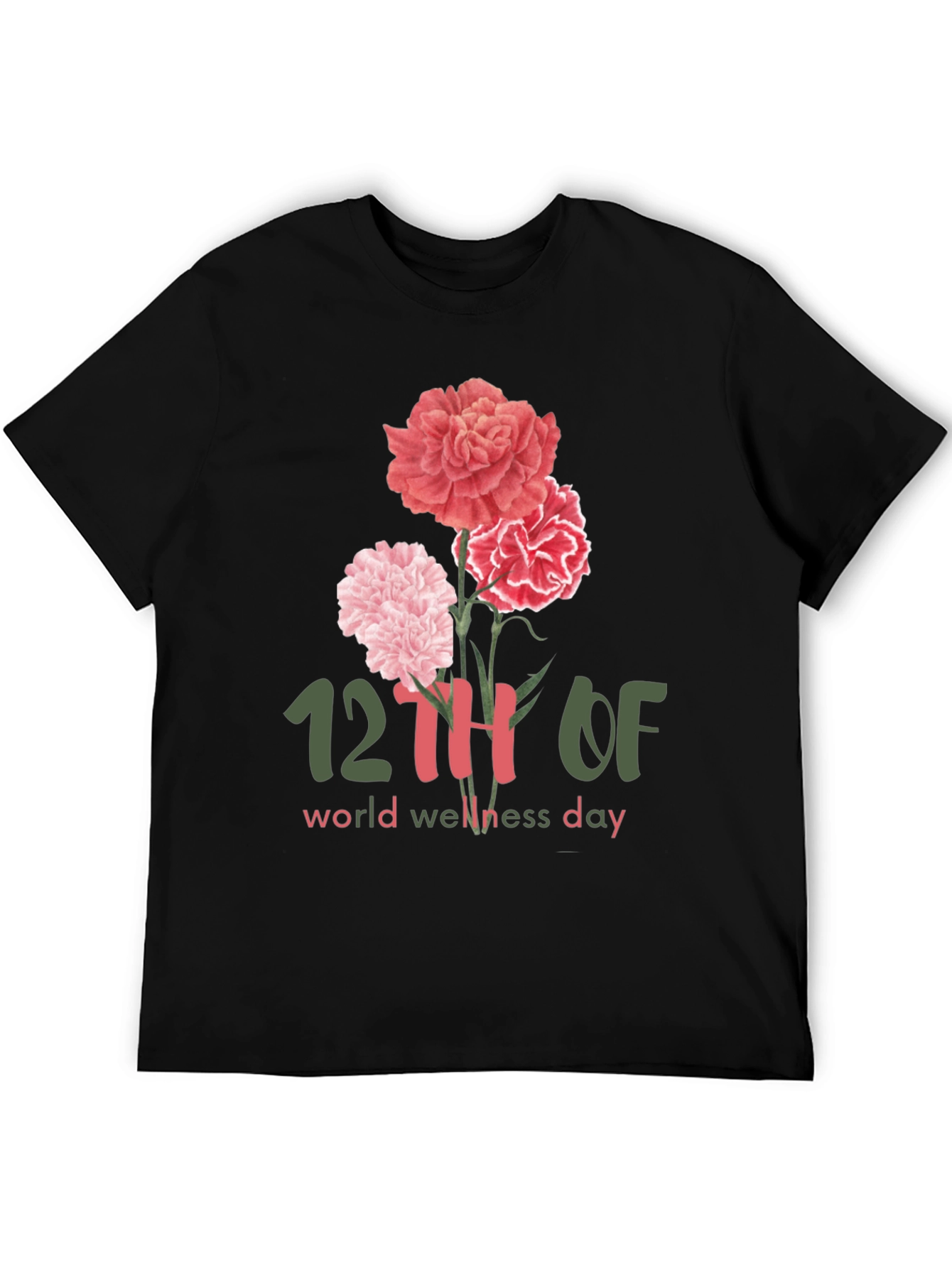 Camiseta Día Mundial del Bienestar con Flores