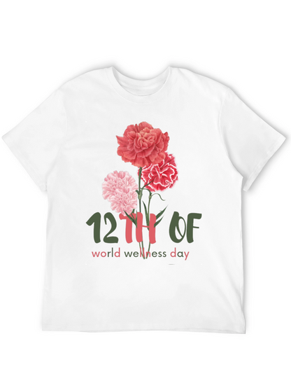 Camiseta Día Mundial del Bienestar con Flores