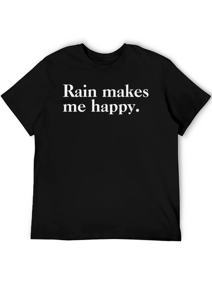 Camiseta Negra La Lluvia Me Hace Feliz