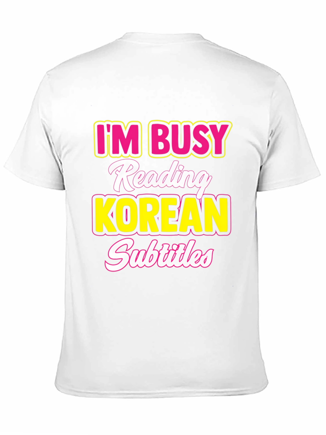 Camiseta Hombre: Estoy Ocupado Subtítulos Coreanos