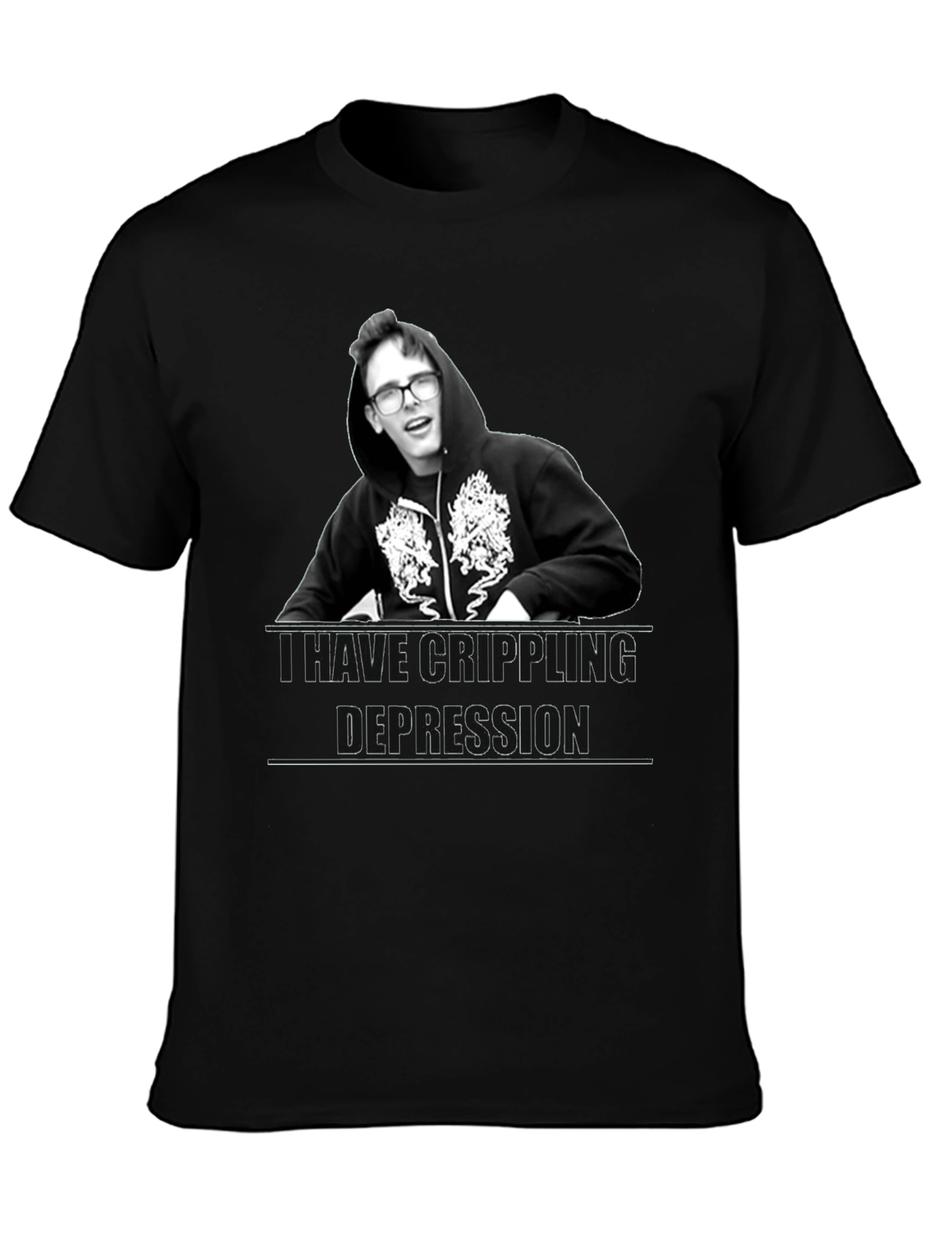 Camiseta Unisex Negra - Depresión Crippling