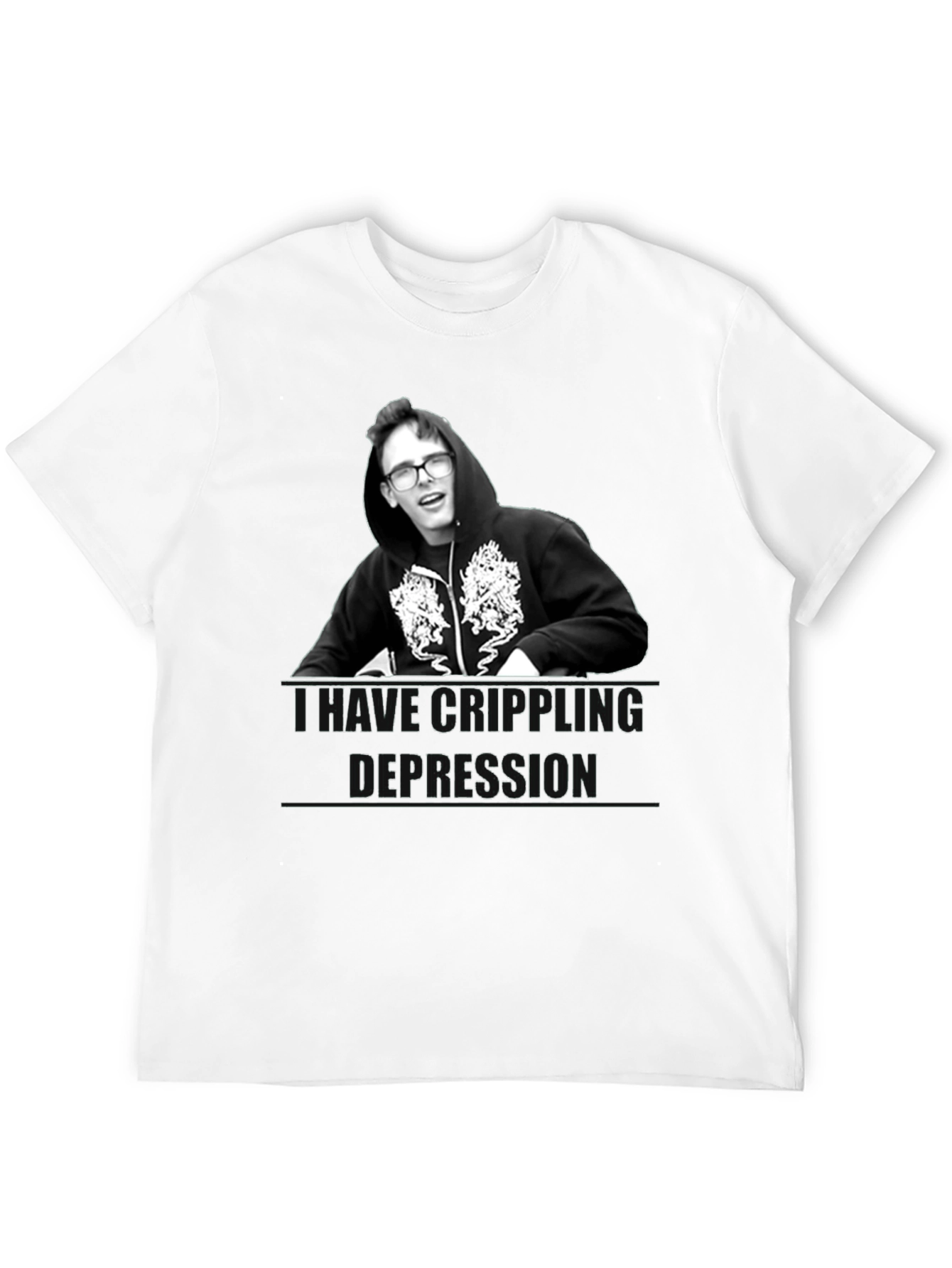 Camiseta Unisex Negra - Depresión Crippling