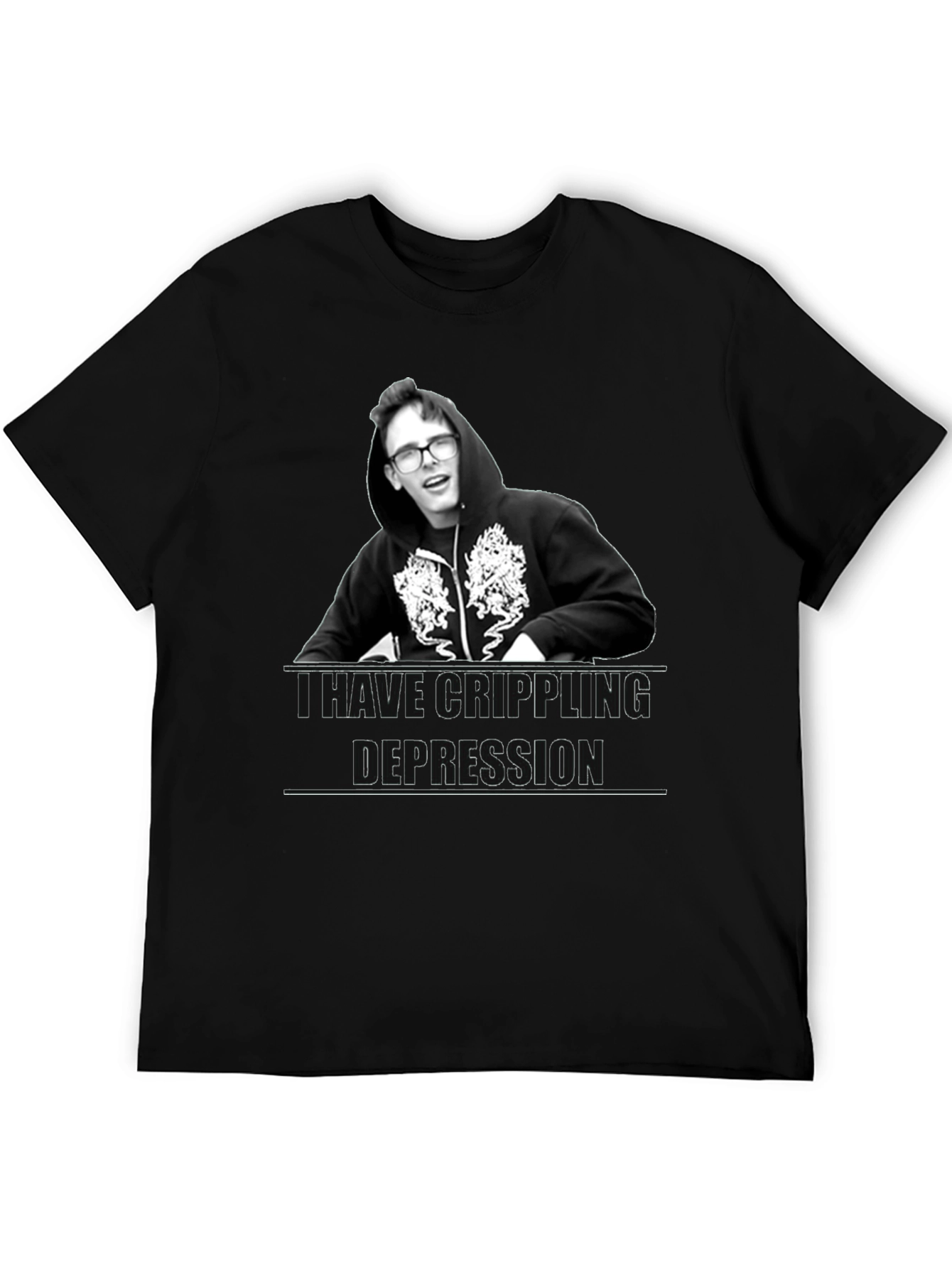 Camiseta Unisex Negra - Depresión Crippling