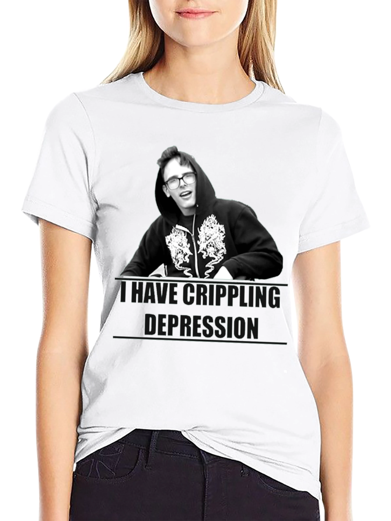 Camiseta Unisex Negra - Depresión Crippling