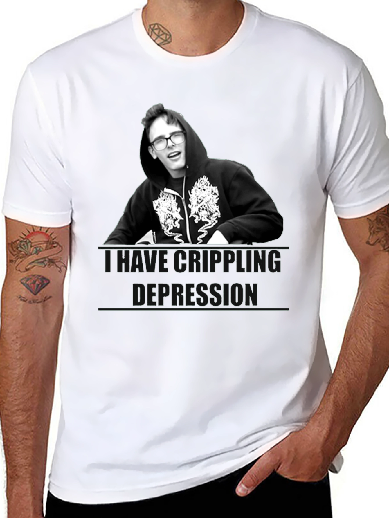Camiseta Unisex Negra - Depresión Crippling