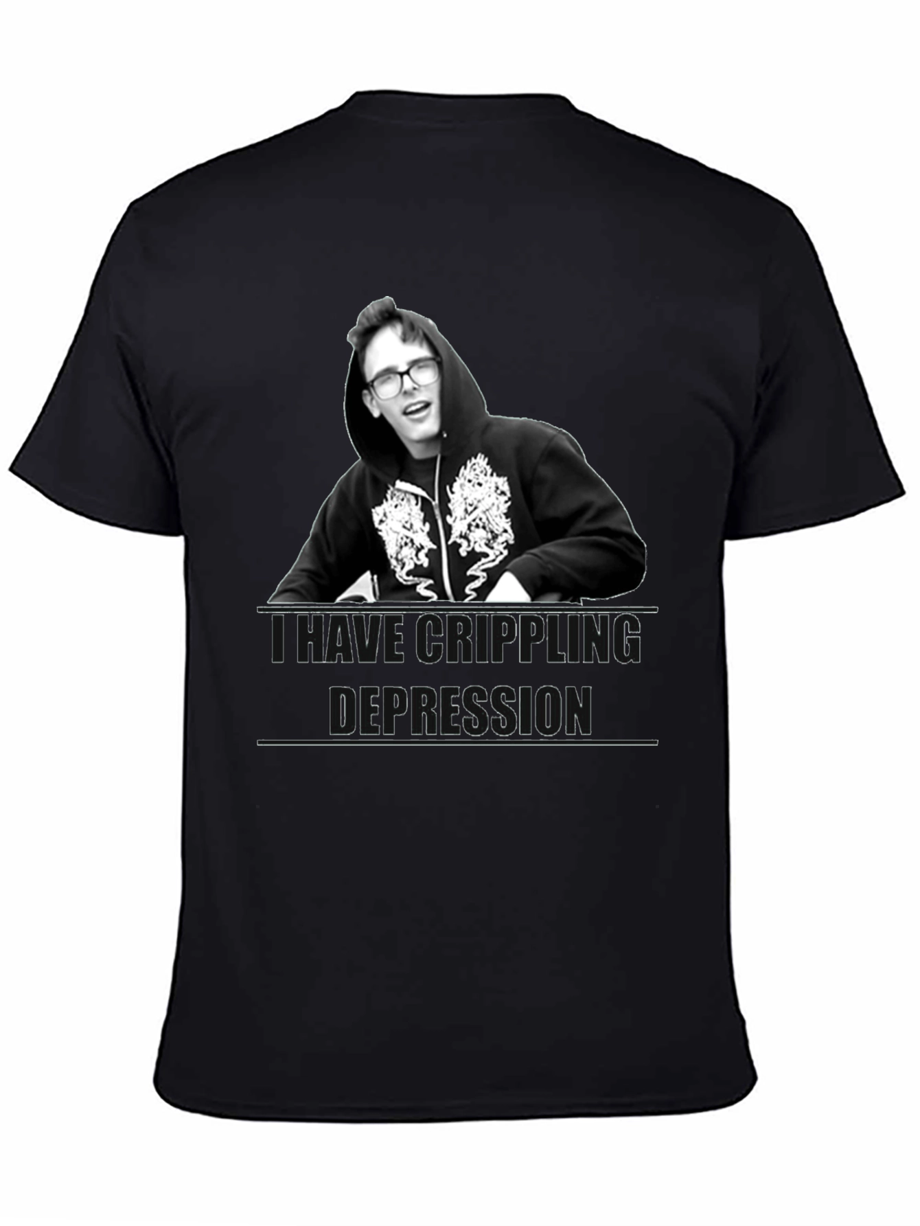 Camiseta Unisex Negra - Depresión Crippling