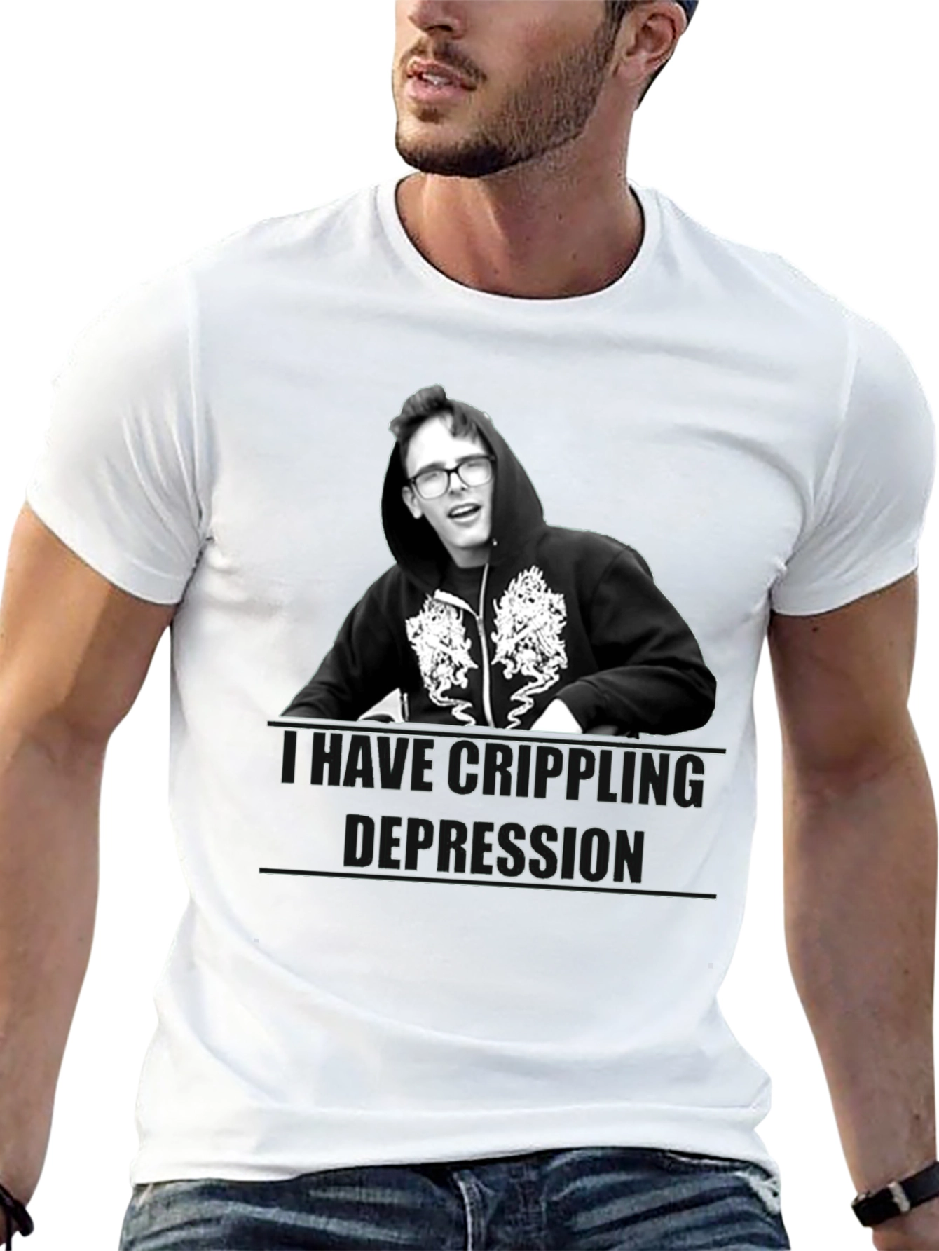 Camiseta Unisex Negra - Depresión Crippling