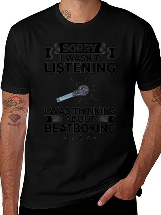 Camiseta Negra Beatboxing - Sorry I Wasnt Listening