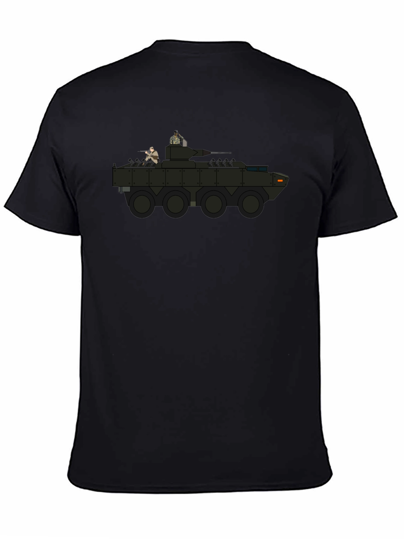 Camiseta Negra con Diseño de Tanque Militar