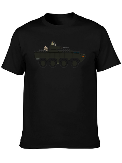 Camiseta Negra con Diseño de Tanque Militar
