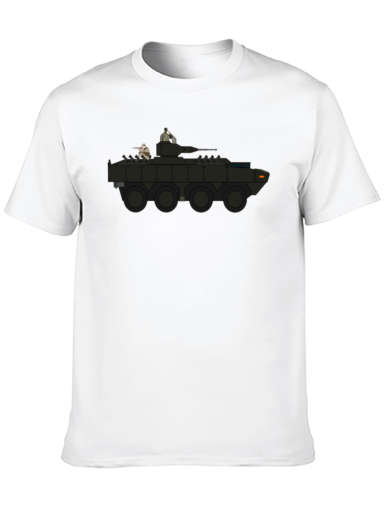 Camiseta Negra con Diseño de Tanque Militar