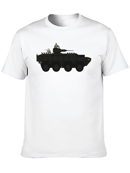 Camiseta Negra con Diseño de Tanque Militar