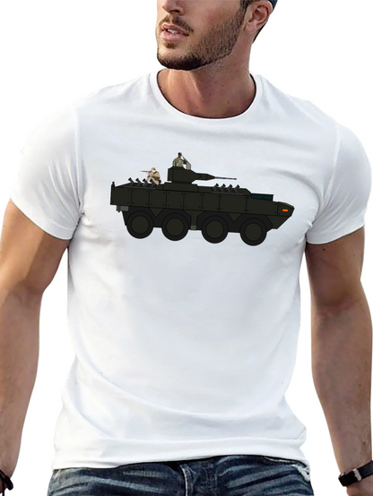 Camiseta Negra con Diseño de Tanque Militar