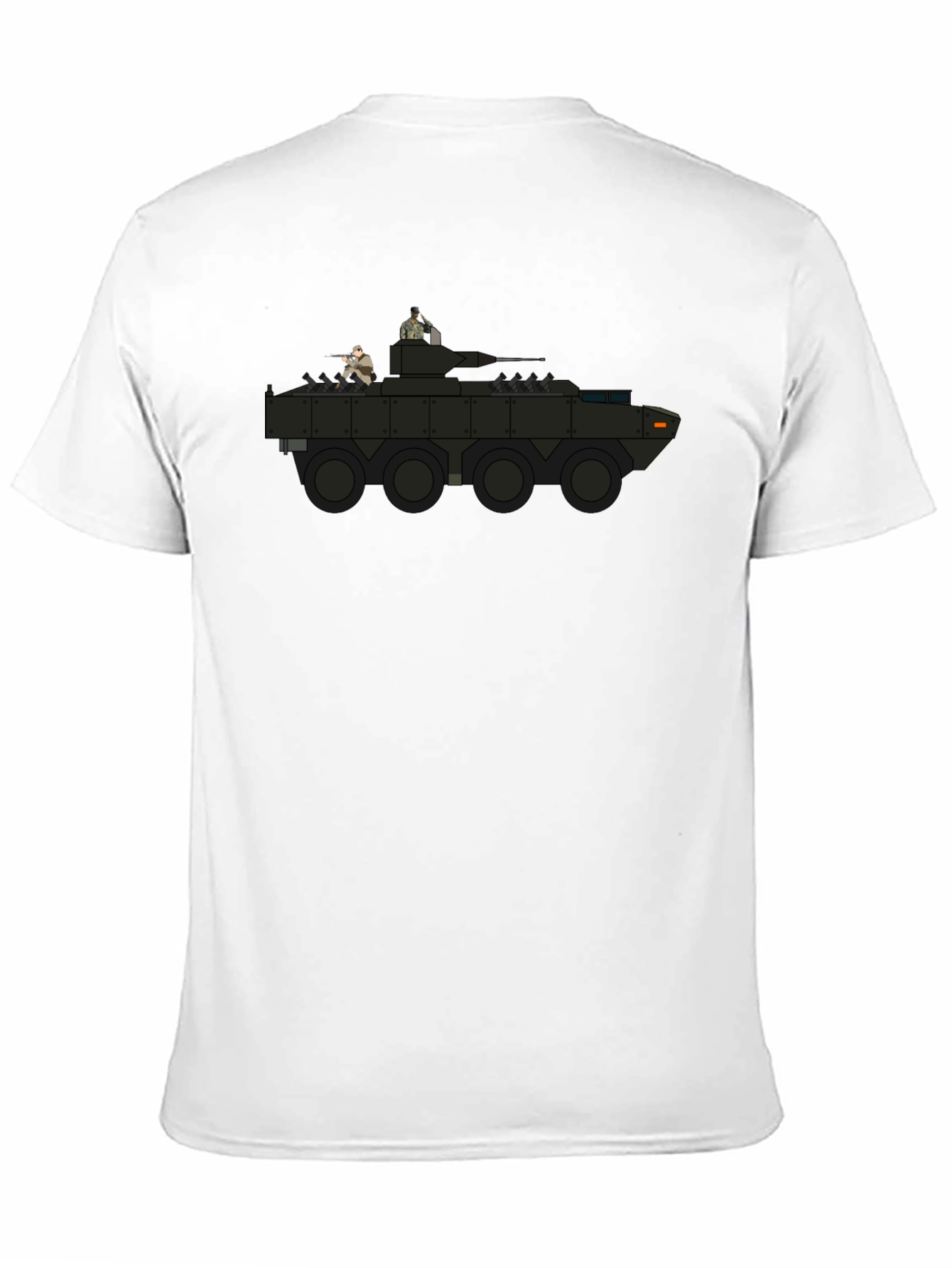 Camiseta Negra con Diseño de Tanque Militar