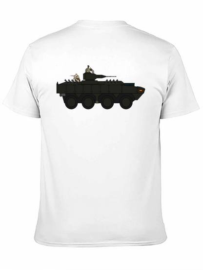 Camiseta Negra con Diseño de Tanque Militar