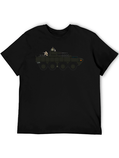 Camiseta Negra con Diseño de Tanque Militar