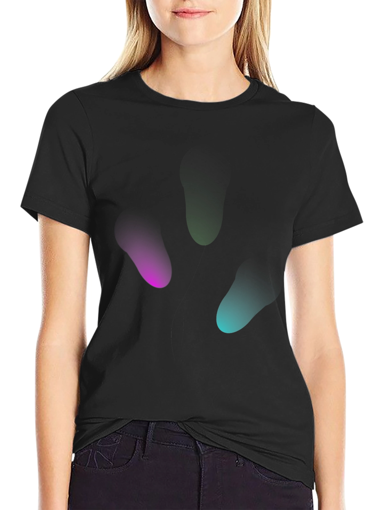 Camiseta Negra Hombre Diseño Abstracto
