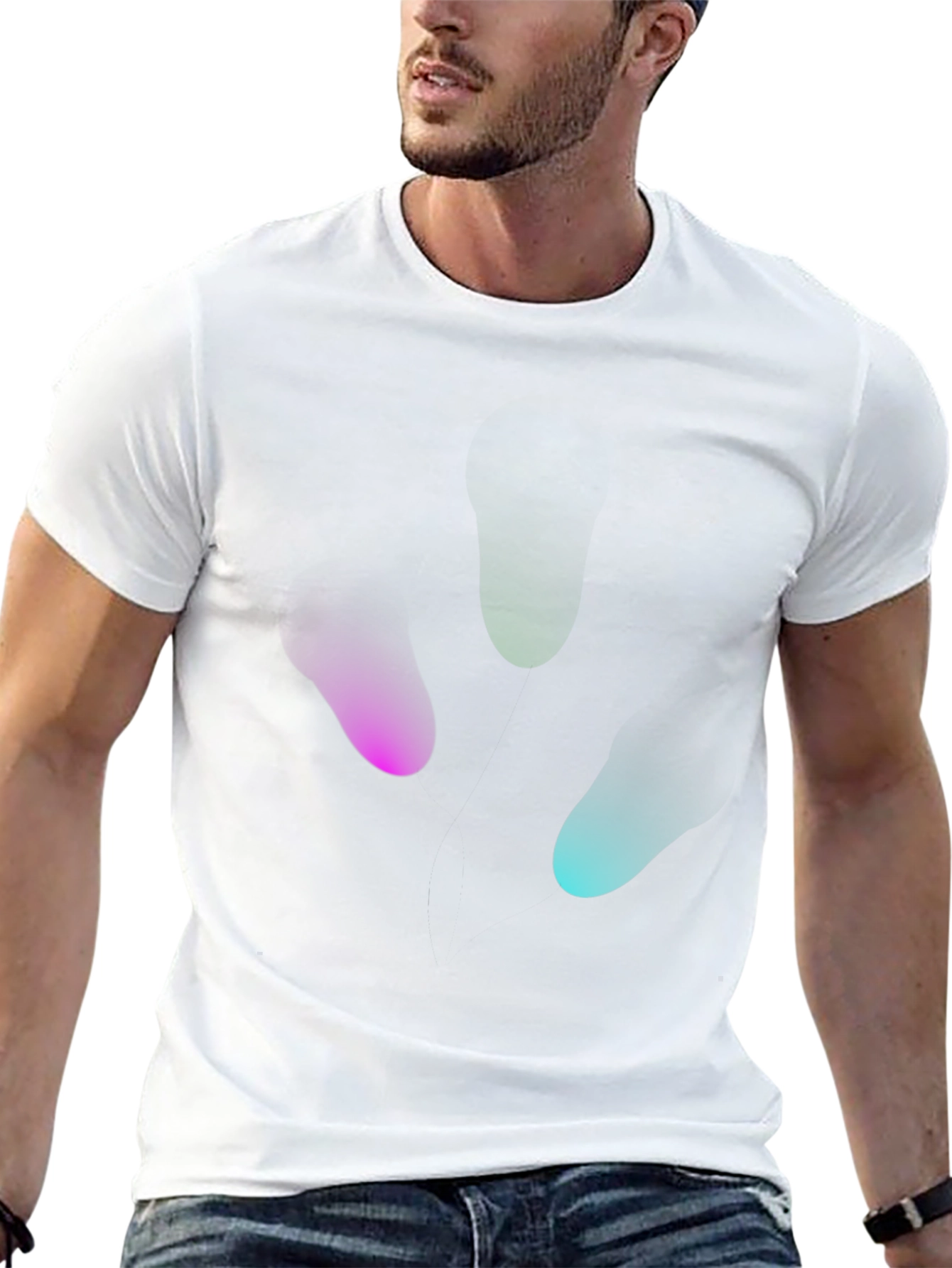 Camiseta Negra Hombre Diseño Abstracto