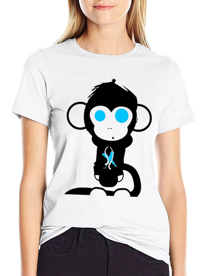 Camiseta Hombre Mono Abstracto Ojos Azules