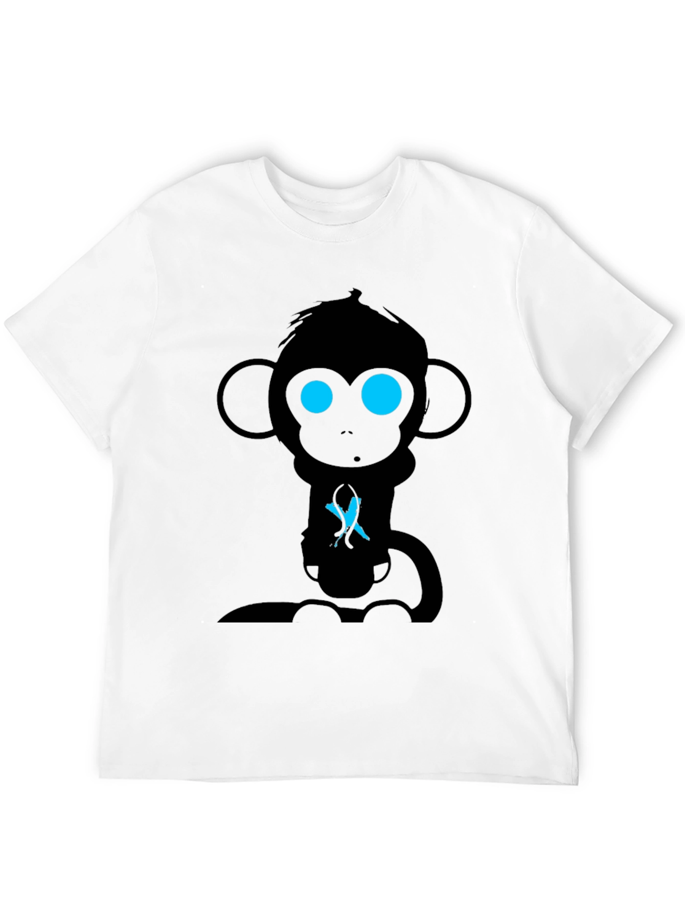 Camiseta Hombre Mono Abstracto Ojos Azules