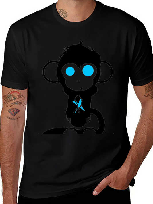 Camiseta Hombre Mono Abstracto Ojos Azules