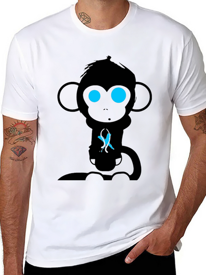 Camiseta Hombre Mono Abstracto Ojos Azules