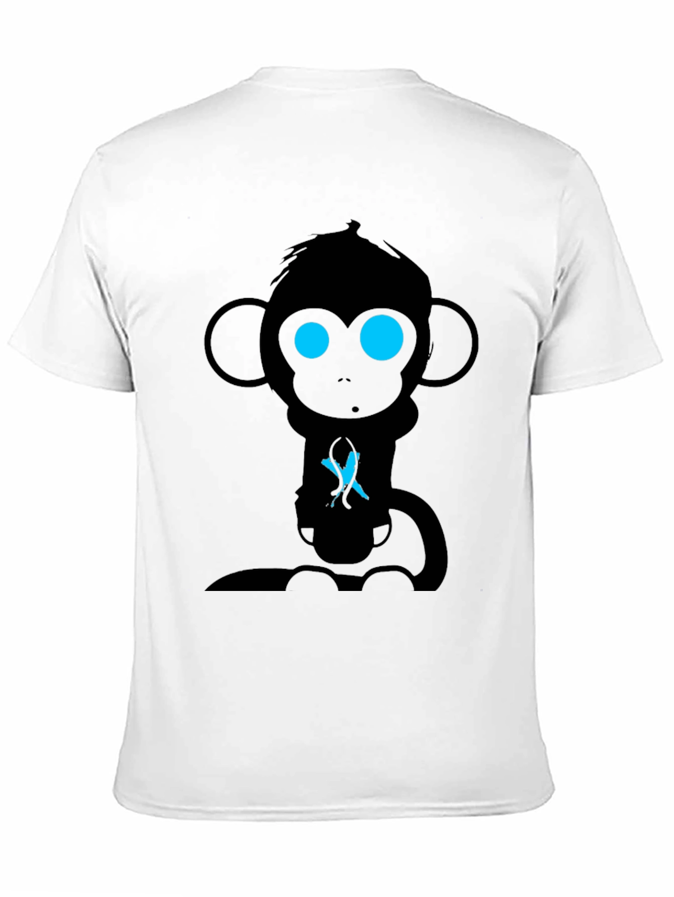 Camiseta Hombre Mono Abstracto Ojos Azules