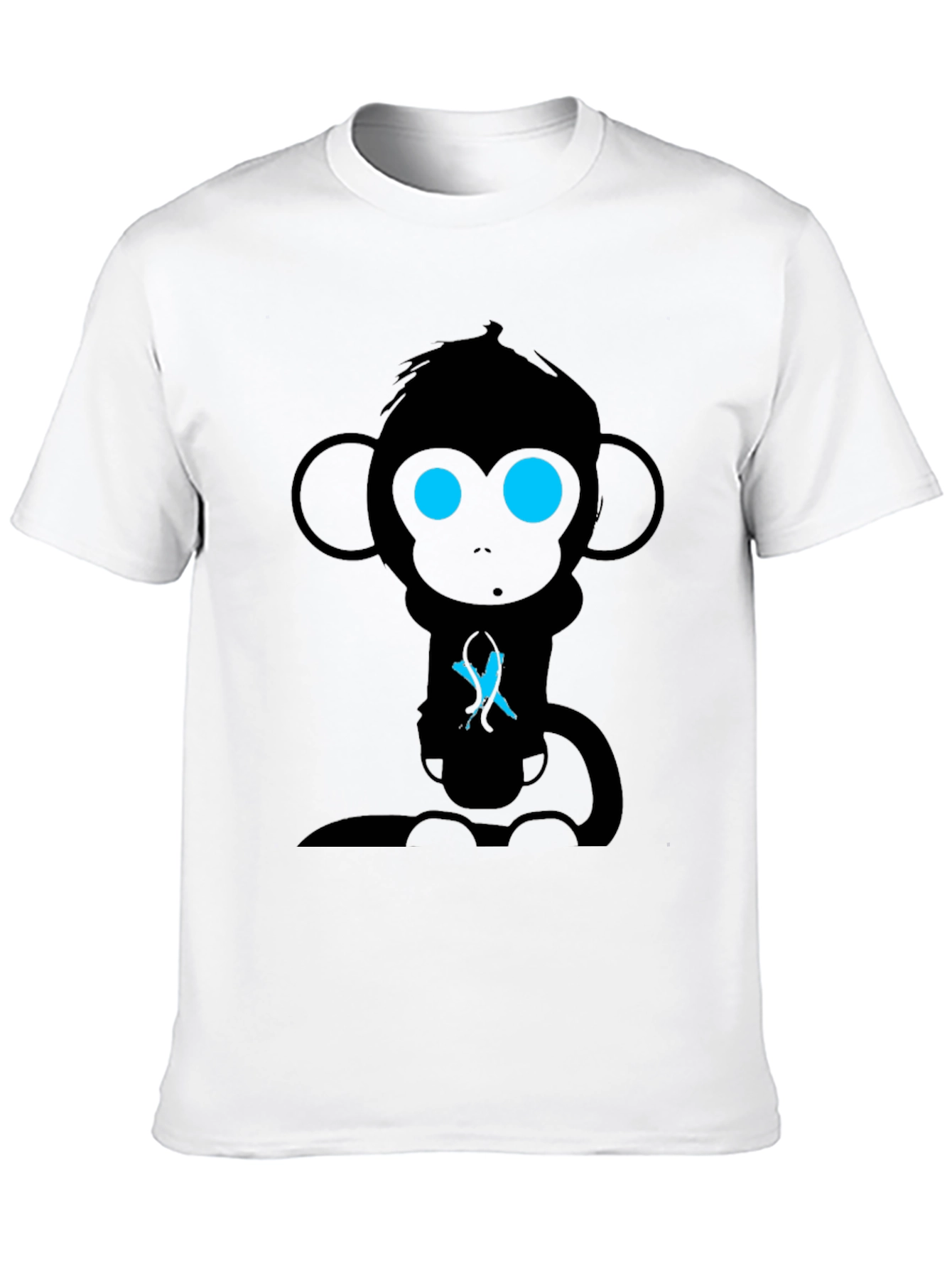 Camiseta Hombre Mono Abstracto Ojos Azules